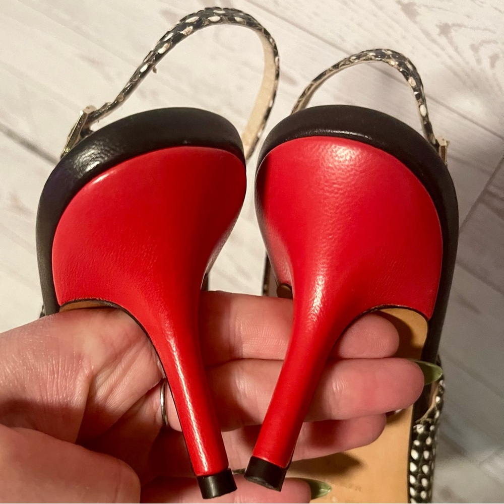 Kate Spade New York Black and White Bow Slingback Heels Size 7.5 B - Picture 11 of 11